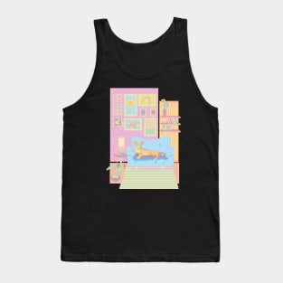 Greyhound with glasses in pastels Tank Top